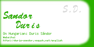 sandor duris business card